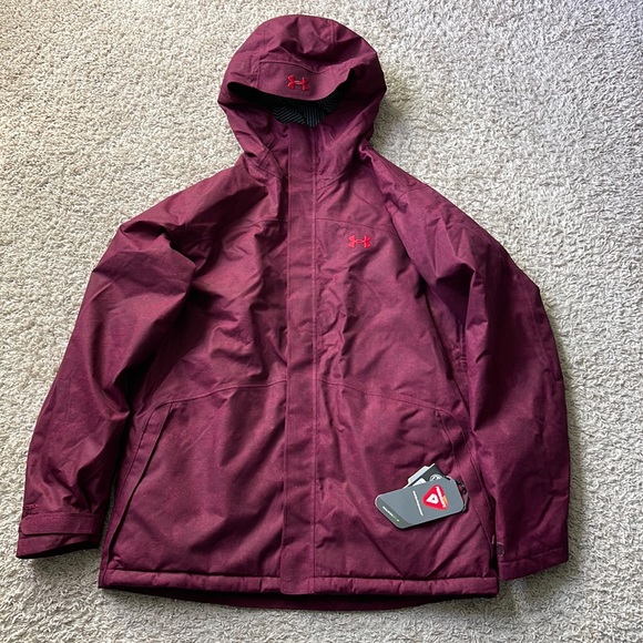 NWT Under Armour Men's Maroon Storm Powerline Insulated Jacket Size XL - Picture 1 of 10